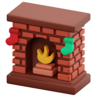 fireplace 3d render icon illustration png