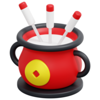 Räucherstäbchen 3D-Rendersymbol Illustration png