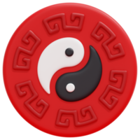 illustration d'icône de rendu 3d yin yang png