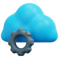 configuración de nube ilustración de icono de procesamiento 3d png