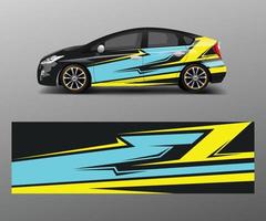 Racing car wrap. abstract strip shapes for Company car wrap, sticker, and decal template design vector