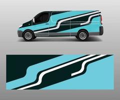 Van Wrap design template vector with wave shapes, decal, wrap, and sticker template vector