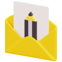 draft 3d render icon illustration png