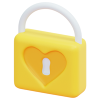 padlock 3d render icon illustration png