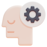 thinking 3d render icon illustration png