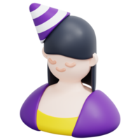 woman 3d render icon illustration png