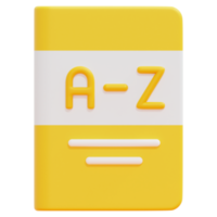 dictionary 3d render icon illustration png