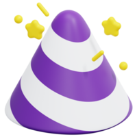 sombrero de fiesta 3d render icono ilustración png