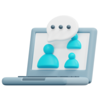 meeting 3d render icon illustration png