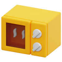 microwave 3d render icon illustration png