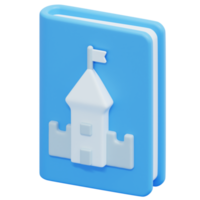 fairy tale book 3d render icon illustration png