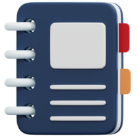 notebook 3d render icon illustration png
