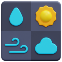 väder prognos 3d framställa ikon illustration png