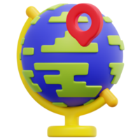 ilustração de ícone de renderização 3d do globo png