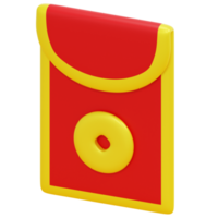 ilustração de ícone de renderização 3d de envelope vermelho png