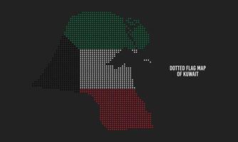 mapa de la bandera de estilo de punto de semitono de kuwait vector