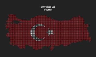 mapa de la bandera de estilo de punto de semitono de turquía vector