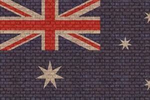 3D Flag of Australia on brick wall photo