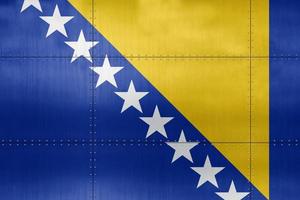 Bandera 3d de bosnia y herzegovina en metal foto