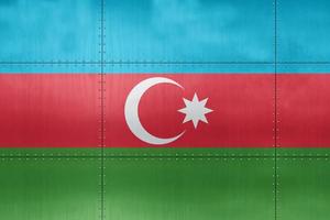 3D Flag of Azerbaijan on metal photo