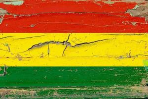 3D Flag of Bolivia on wood photo