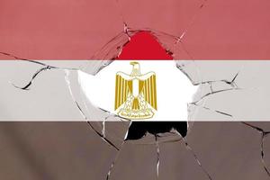 3D Flag of Egypt on glass photo