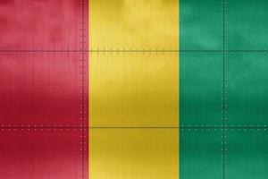 3D Flag of Guinea on metal photo