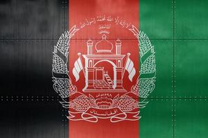 3D Flag of Afghanistan on metal photo