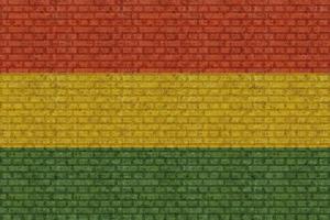 3D Flag of Bolivia on brick wall photo