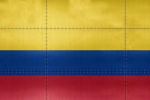 3D Flag of Colombia on metal photo