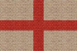 3D Flag of England on brick wall photo