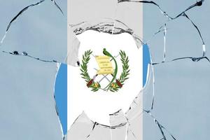 3D Flag of Guatemala on glass photo