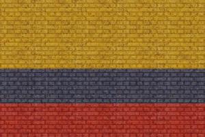 3D Flag of Colombia on brick wall photo