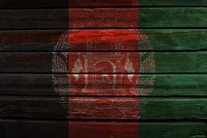 3D Flag of Afghanistan on wood photo