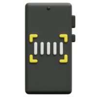barcode 3d render icon illustration png