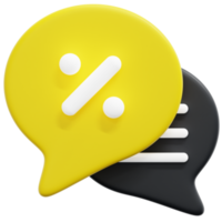 chat bubble 3d render icon illustration png