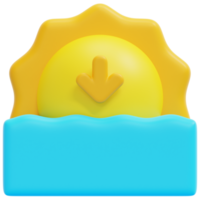 sunset 3d render icon illustration png