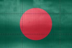 3D Flag of Bangladesh on metal photo