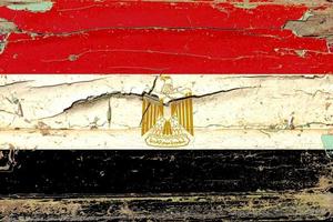 3D Flag of Egypt on wood photo