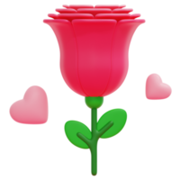 rose 3d render icon illustration png