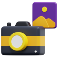 photo camera 3d render icon illustration png