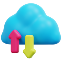 illustration de l'icône de rendu 3d de cloud computing png