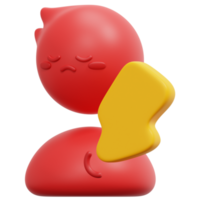 in pain 3d render icon illustration png