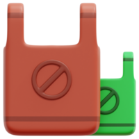 no plastic bags 3d render icon illustration png