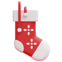 christmas sock 3d render icon illustration png
