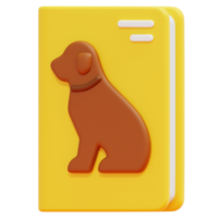 pet book 3d render icon illustration png