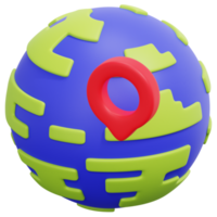 globe 3d render icon illustration png