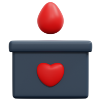 ilustração de ícone de renderização 3d de doação de sangue png