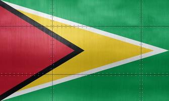 3D Flag of Guyana on metal photo