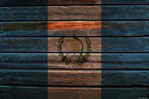 3D Flag of Guatemala on wood photo